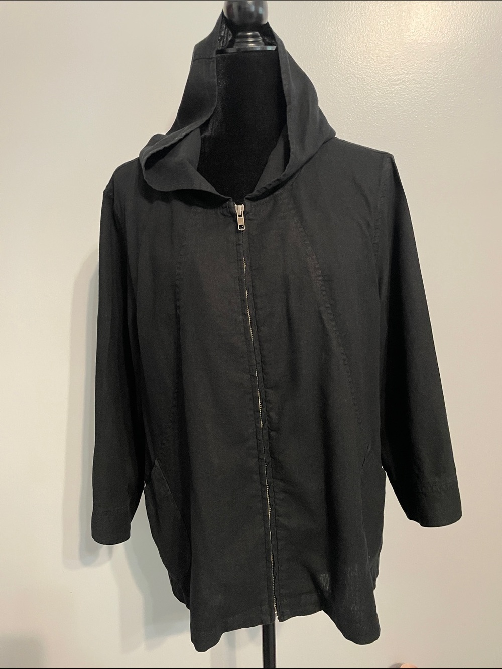 Coldwater Creek Black Hooded Zip-Front Women's Jacket - Picture 6 of 9
